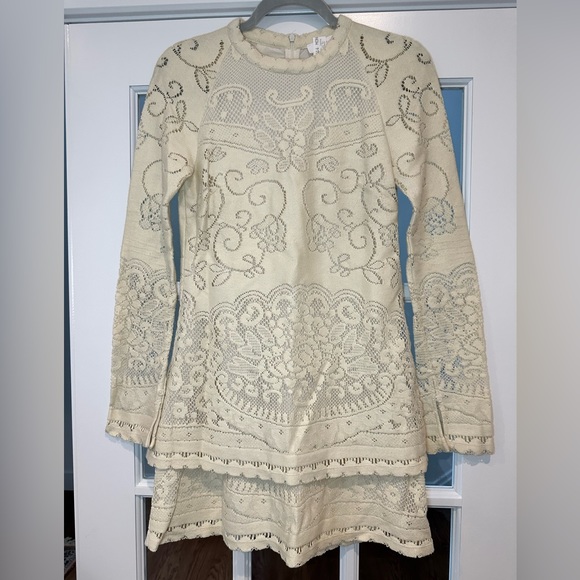 See By Chloe cream eyelet knit mini dress - size 36 - Picture 1 of 6